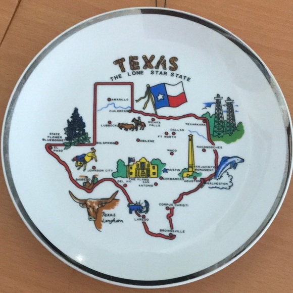 Vintage decorative TEXAS the Lonestar State wall hanging plate 7-in Decor - Picture 2 of 6
